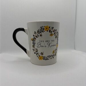 Floral White and Black Mug